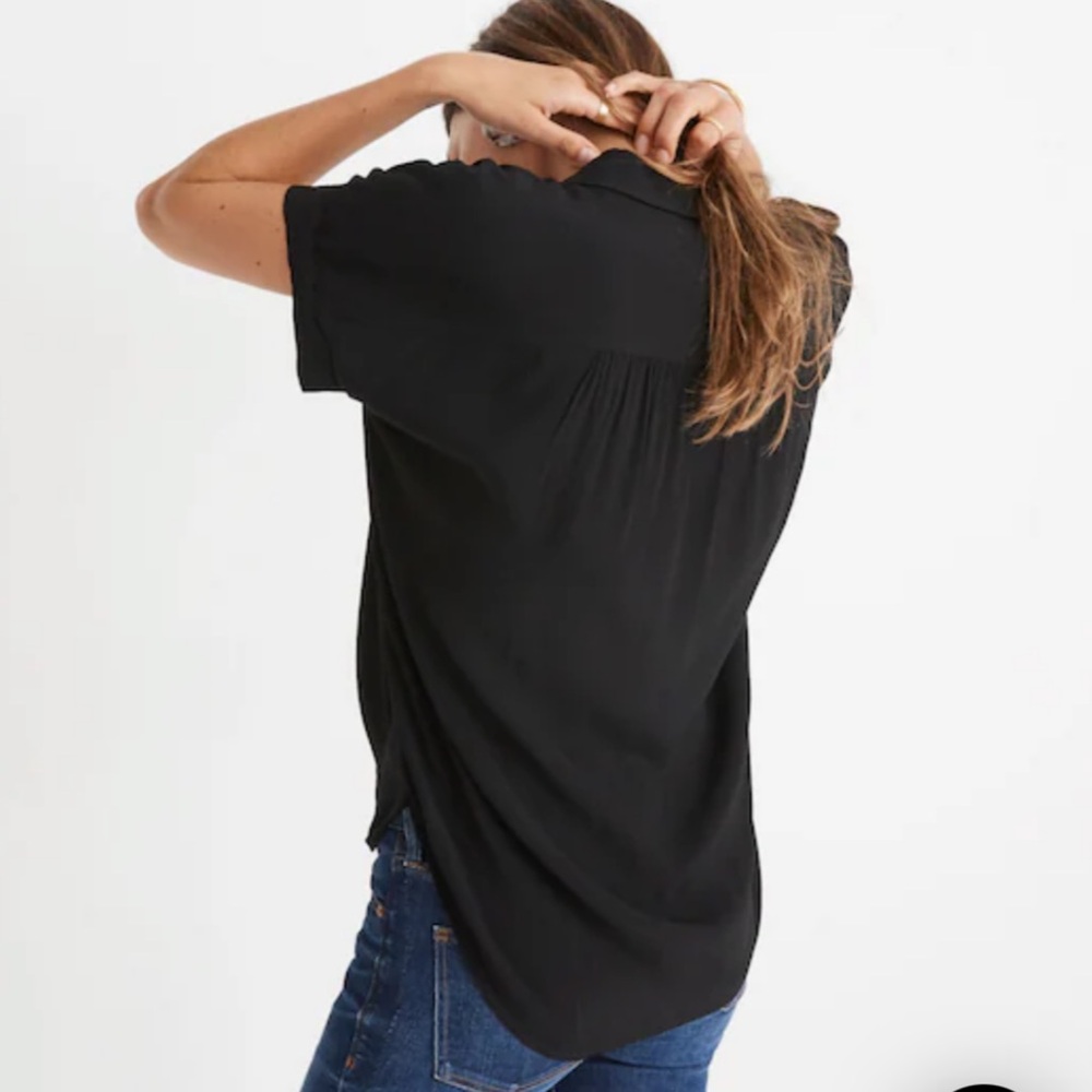 Madewell Central Drapey Shirt Black Size XS - Picture 2 of 11